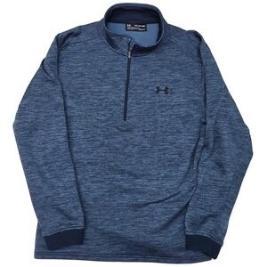Under Armour Pullover Mens 2XL Blue ColdGear Fleece Quarter Zip Sweatshirt